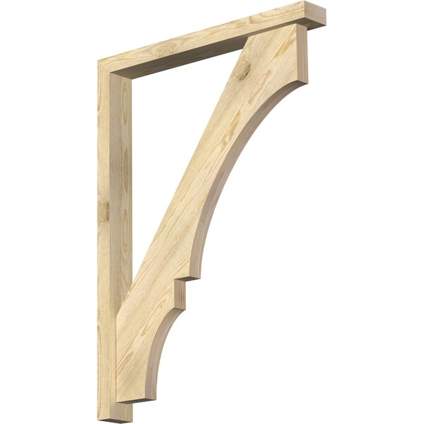 Ekena Millwork Balboa Block Rough Sawn Bracket w/ Offset Brace, Douglas Fir, 4"W x 32"D x 44"H BKT0402X32X44BOA05RDF - main